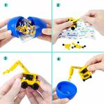12 Packs Prefilled Easter Eggs with Toys Construction Cars Building Blocks (12 in 1), 3.4" Easter Eggs for Easter Eggs Hunt, Easter Basket Stuffers, Party Favor, Easter Filling, Classroom Prize by Joyin Inc.