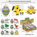 12PCS Pre Filled Easter Eggs Dinosaurs Party Favors Party Supplies Building Blocks Mini Animal Educational Toy Stacking Block Sets Science STEM Gift for Boys & Girls Kids Age 6+ by JGM