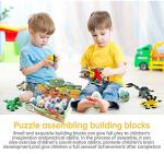 12PCS Pre Filled Easter Eggs Dinosaurs Party Favors Party Supplies Building Blocks Mini Animal Educational Toy Stacking Block Sets Science STEM Gift for Boys & Girls Kids Age 6+ by JGM