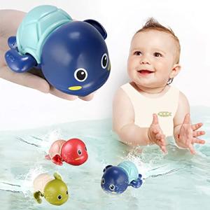 TOHIBEE Bath Toys, 3 Pack Cute Swimming Turtle Bath Toys for Toddlers 1-3, Floating Wind Up Toys for 1 Year Old Boy Girl, New Born Baby Bathtub Water Toys, Preschool Toddler Pool Toys from TOHIBEE