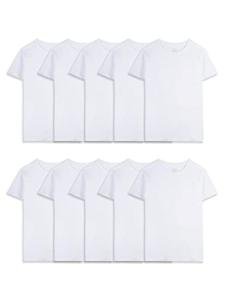 Fruit of the Loom Big Cotton T Shirt, Boys-10 Pack-White, Medium by Fruit of the Loom