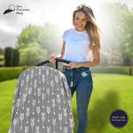 Cotton Nursing Cover - Large Breastfeeding Cover with Built-in Burp Cloth & Pocket - Soft, Breathable, Chemical-Free, 360Â° Coverage, Gray Nursing Cover for Breastfeeding by San Francisco Baby by San Francisco Baby