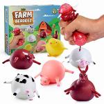YoYa Toys Farm Beadeez Squishy Stress Relief Balls (6 Pack) - Squeezing Fidget Animal Shaped Toys With Water Beads For Kids and Adults - Sensory Toys for Autistic Children, ADHD, Anxiety, Party Favors from YoYa Toys