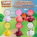 YoYa Toys Farm Beadeez Squishy Stress Relief Balls (6 Pack) - Squeezing Fidget Animal Shaped Toys With Water Beads For Kids and Adults - Sensory Toys for Autistic Children, ADHD, Anxiety, Party Favors from YoYa Toys