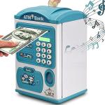 Piggy Bank for Boys,Electronic ATM Piggy Bank Money Bank Money Saving Box with Password&Fingerprint Auto Scroll Music Function Gifts for Girls Boys Children(Blue)â¦ by Yufanya
