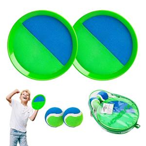 EVERICH TOY Beach Toys Outdoor Games for Kids Ages 3-10-Yard Lawn Games Ball Catch Games Paddle Toss-Upgraded Version Outside Games for Kids/Family Boys and Girls Gifts (2 Rackets, 2Balls, 1 Bag) by EVERICH TOY