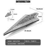 Mould King 13134 Super Star Destroyer Model Ship, Executor Star Dreadnought Building Toy, 7588+Pcs Collectible Build Toy Model Gifts, Build and Play Awesome Toy Building Kit for 8-12 Boys Collection from Mould King