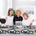 Watercolor Video Game Party Supplies Set - Gaming Party Tableware for Boys Birthday Dinner Dessert Cake Plates Cups Napkins Serves 16 Guests 64 PCS by 