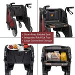 Motivo Tour Rolling Walker for Seniors, Upright - Folding 4-Wheel Rollator with Tray, Cup Holders, Seat, Storage - 300 lbs Limit, Ruby Red, 24 in x 32 in, 1 Count by Motivo Inc