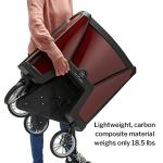Motivo Tour Rolling Walker for Seniors, Upright - Folding 4-Wheel Rollator with Tray, Cup Holders, Seat, Storage - 300 lbs Limit, Ruby Red, 24 in x 32 in, 1 Count by Motivo Inc