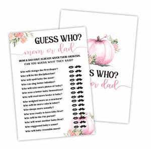 Pumpkin Themed Baby Shower Game Cards, Guess Who Mom or Dad double sided - 30 in pack (5 X 7 inches)-ï¼BABYYX-014ï¼ from DYIRBIIY