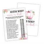 Pumpkin Themed Baby Shower Game Cards, Guess Who Mom or Dad double sided - 30 in pack (5 X 7 inches)-ï¼BABYYX-014ï¼ from DYIRBIIY