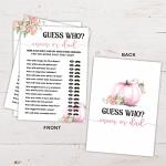 Pumpkin Themed Baby Shower Game Cards, Guess Who Mom or Dad double sided - 30 in pack (5 X 7 inches)-ï¼BABYYX-014ï¼ from DYIRBIIY