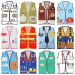 12 Pcs Kids Community Helpers Costumes Preschool Dress Vest Career Cosplay Cloth Toddler Occupation Pretend Role Play for Kids Dramatic Play Toys by 