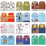 12 Pcs Kids Community Helpers Costumes Preschool Dress Vest Career Cosplay Cloth Toddler Occupation Pretend Role Play for Kids Dramatic Play Toys by 