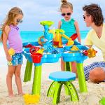 Bennol Kids Sand Water Table Toys for Toddlers, 4 in 1 Outdoor Sand and Water Play Table Beach Toys for Kids Boys Girls, Water Activity Tables Summer Toys for Outside Backyard for Toddlers Age 3-5 from Bennol