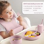 Baby Led Weaning Supplies - CSFICTS Baby Feeding Set - Silicone Suction Bowls, Divided Plates, Straw Sippy Cup - Toddler Self Feeding Eating Utensils Dishes Set with Bibs, Spoons, Fork - 6 Months from Shenzhen Ruidasen Technology Co., Ltd.