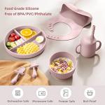 Baby Led Weaning Supplies - CSFICTS Baby Feeding Set - Silicone Suction Bowls, Divided Plates, Straw Sippy Cup - Toddler Self Feeding Eating Utensils Dishes Set with Bibs, Spoons, Fork - 6 Months from Shenzhen Ruidasen Technology Co., Ltd.