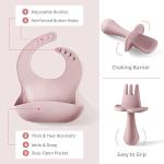 Baby Led Weaning Supplies - CSFICTS Baby Feeding Set - Silicone Suction Bowls, Divided Plates, Straw Sippy Cup - Toddler Self Feeding Eating Utensils Dishes Set with Bibs, Spoons, Fork - 6 Months from Shenzhen Ruidasen Technology Co., Ltd.