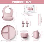 Baby Led Weaning Supplies - CSFICTS Baby Feeding Set - Silicone Suction Bowls, Divided Plates, Straw Sippy Cup - Toddler Self Feeding Eating Utensils Dishes Set with Bibs, Spoons, Fork - 6 Months from Shenzhen Ruidasen Technology Co., Ltd.