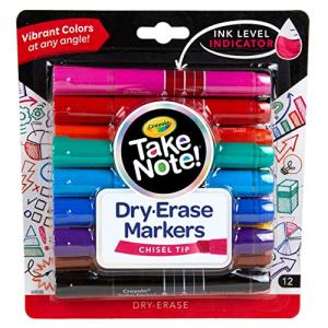 Crayola Low Odor Dry Erase Markers for Kids & Adults, Chisel Tip, Back To School Supplies, 12 Count from Crayola