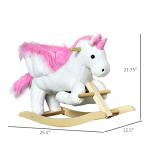 Qaba Kids Rocking Horse, Wooden Plush Ride-On Unicorn Chair Toy with Lullby Song for 18-36 Months Children from Aosom LLC