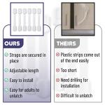 Bates- Child Safety Strap Locks, 6 Pack, Child Proof Cabinet Latches, Child Safety Cabinet Locks, Drawer Locks Baby Proofing, Baby Cabinet Safety Latches, Baby Proof Cabinet Locks from Bates Choice Pro