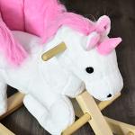 Qaba Kids Rocking Horse, Wooden Plush Ride-On Unicorn Chair Toy with Lullby Song for 18-36 Months Children from Aosom LLC