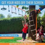 Hyponix Ninja Warrior Obstacle Course for Kids up to 880 Lbs - 50 ft - 9 Durable Obstacles & Weatherproof | Obstacles Designed for Kids | Easily Setup on Trees or Posts | Ninja Course for Kids Outside from Hyponix Sporting