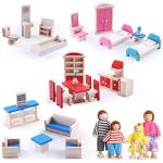 Dollhouse Furniture Wooden Dollhouse Furniture Set Includes 5 Room Kit and Dollhouse Dolls Set for Dollhouse Furniture 1 12 Scale Pretend Play Kids Toy from Toydaze