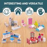 Dollhouse Furniture Wooden Dollhouse Furniture Set Includes 5 Room Kit and Dollhouse Dolls Set for Dollhouse Furniture 1 12 Scale Pretend Play Kids Toy from Toydaze