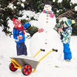 Costzon Kids Wheelbarrow, Heavy Duty Metal Wheel Barrel w/ Steel Frame, Non-Slip Handles, All-Terrain Wheels for Sand, Snow, Plant Transfer, Outdoor Play for Toddlers Aged 2 Years and Up by Costzon