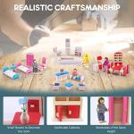 Dollhouse Furniture Wooden Dollhouse Furniture Set Includes 5 Room Kit and Dollhouse Dolls Set for Dollhouse Furniture 1 12 Scale Pretend Play Kids Toy from Toydaze
