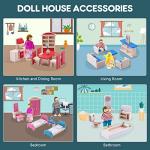 Dollhouse Furniture Wooden Dollhouse Furniture Set Includes 5 Room Kit and Dollhouse Dolls Set for Dollhouse Furniture 1 12 Scale Pretend Play Kids Toy from Toydaze