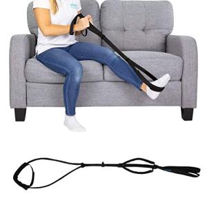 Vive Proflex Strap - Physical Therapy Leg Lifter Assist with Nylon Webbing for Recovery, Stretching - Loop with Hand Grips - Lift Foot, Calf - Rigid for Elderly, Handicapped, Injury, Car and Bed by Vive Health