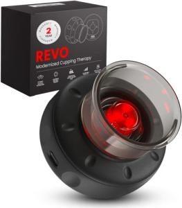 REVO the Original 4-in-1 Smart Cupping Therapy Massager with Red Light Therapy for Targeted Pain Relief, Knots, Aches, Muscle Soreness, Circulation and Tighter Skin | Portable Electric Cupping Kit from Revomadic