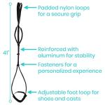 Vive Proflex Strap - Physical Therapy Leg Lifter Assist with Nylon Webbing for Recovery, Stretching - Loop with Hand Grips - Lift Foot, Calf - Rigid for Elderly, Handicapped, Injury, Car and Bed by Vive Health