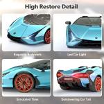 MIEBELY Lamborghini Remote Control Car, 1:12 Scale Lambo Toy Car 7.4V 900mAh Officially Licensed 12Km/h Fast Rc Cars with Led Light 2.4Ghz Model Car for Adults Boys Girls Birthday Ideas Gift - Blue from JIANFENGYUAN TOYS