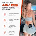 REVO the Original 4-in-1 Smart Cupping Therapy Massager with Red Light Therapy for Targeted Pain Relief, Knots, Aches, Muscle Soreness, Circulation and Tighter Skin | Portable Electric Cupping Kit from Revomadic
