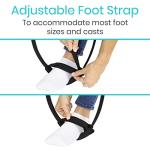 Vive Proflex Strap - Physical Therapy Leg Lifter Assist with Nylon Webbing for Recovery, Stretching - Loop with Hand Grips - Lift Foot, Calf - Rigid for Elderly, Handicapped, Injury, Car and Bed by Vive Health