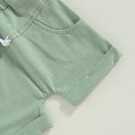 Infant Baby Boys Summer Outfit Clothes Set Color Block Short Sleeve T-Shirt with Shorts Set 2Pcs Toddler Boy Clothes (A Green,18-24 Months) from Doisbetthsay