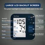 Wellue Bluetooth Blood Pressure Monitor - Digital Upper Arm Blood Pressure with Wide Range Cuff, Large Backlit LCD, Storesup to 240 Readings for Two Users, BP Monitor for iOS & Android Devices from Wellue