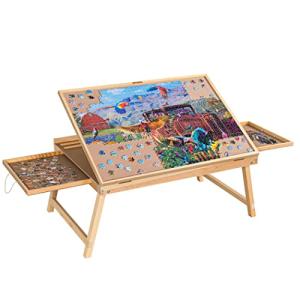 Lavievert Wooden Jigsaw Puzzle Table Puzzle Board, Large Portable Folding Tilting Table with 2 Drawers & Non-Slip Surface for Puzzles Up to 1,000 Pieces by Lavievert