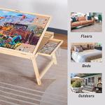 Lavievert Wooden Jigsaw Puzzle Table Puzzle Board, Large Portable Folding Tilting Table with 2 Drawers & Non-Slip Surface for Puzzles Up to 1,000 Pieces by Lavievert