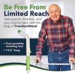 FreedomWand Compact Kit - Self Wiping Aid with Easy Release - Shower & Shave Aid - Portable, Extendable Toilet Aid for Disabled, Seniors, Handicapped, Little People, Recovering from Hip Replacement from FreedomWand