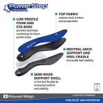 Powerstep Unisex-Adult Original Insoles, Low Profile, Support for Normal Arches, No Trimming Required, Shoe Size Inserts, Blue/Black, Men's 6-6.5 / Women's 8-8.5 by Powerstep