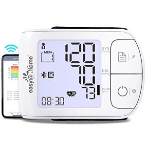 Automatic Wrist Blood Pressure Monitor: Easy@Home Bluetooth Smart Large Cuff BP Machine | Digital Sphygmomanometer| Heart Positioning Indicator | iOS & Android APP | EBP-085 from Easy@Home