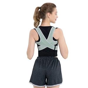 MGOFIFR Lumbar Posture Corrector for Back Brace Adjustable Back Support Belt Shoulder Protection Posture Corset Adult (Color : Gray, Size : M) by hikjo