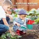 CUTE STONE Kids Gardening Tool Set, Garden Toys with Wheelbarrow, Watering Can and Shovel, Pretend Play Outdoor Indoor Toys, Gifts for Toddlers Boys and Girls from Cute Stone