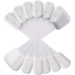 12 Pack Vmaisi Multi-Use Adhesive Straps Locks - Childproofing Baby Proofing Cabinet Latches for Drawers, Fridge, Dishwasher, Toilet Seat, Cupboard, Oven,Trash Can, No Drilling (White) (12) by 